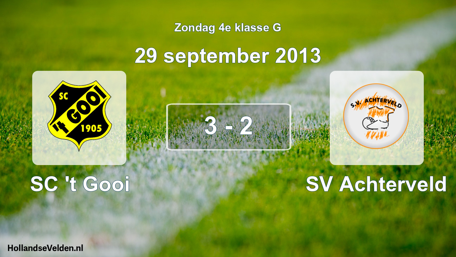 Total number of matches played: SC 't Gooi - SV Achterveld 3 - 2 (29 September 2013)