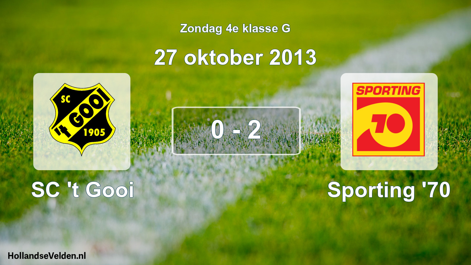 Total number of matches played: SC 't Gooi - Sporting '70 0 - 2 (27 October 2013)