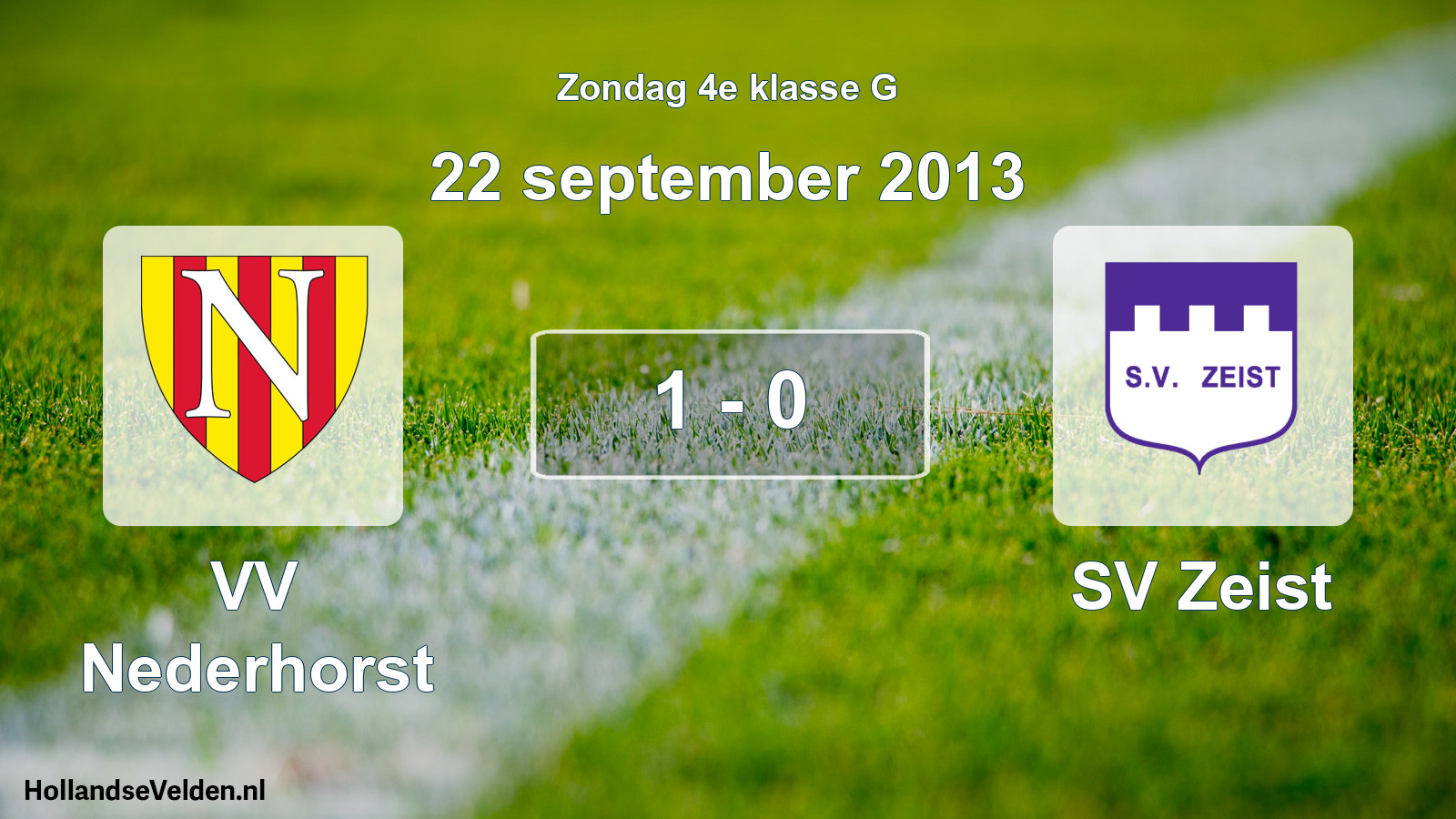 Total number of matches played: VV Nederhorst - SV Zeist 1 - 0 (22 September 2013)