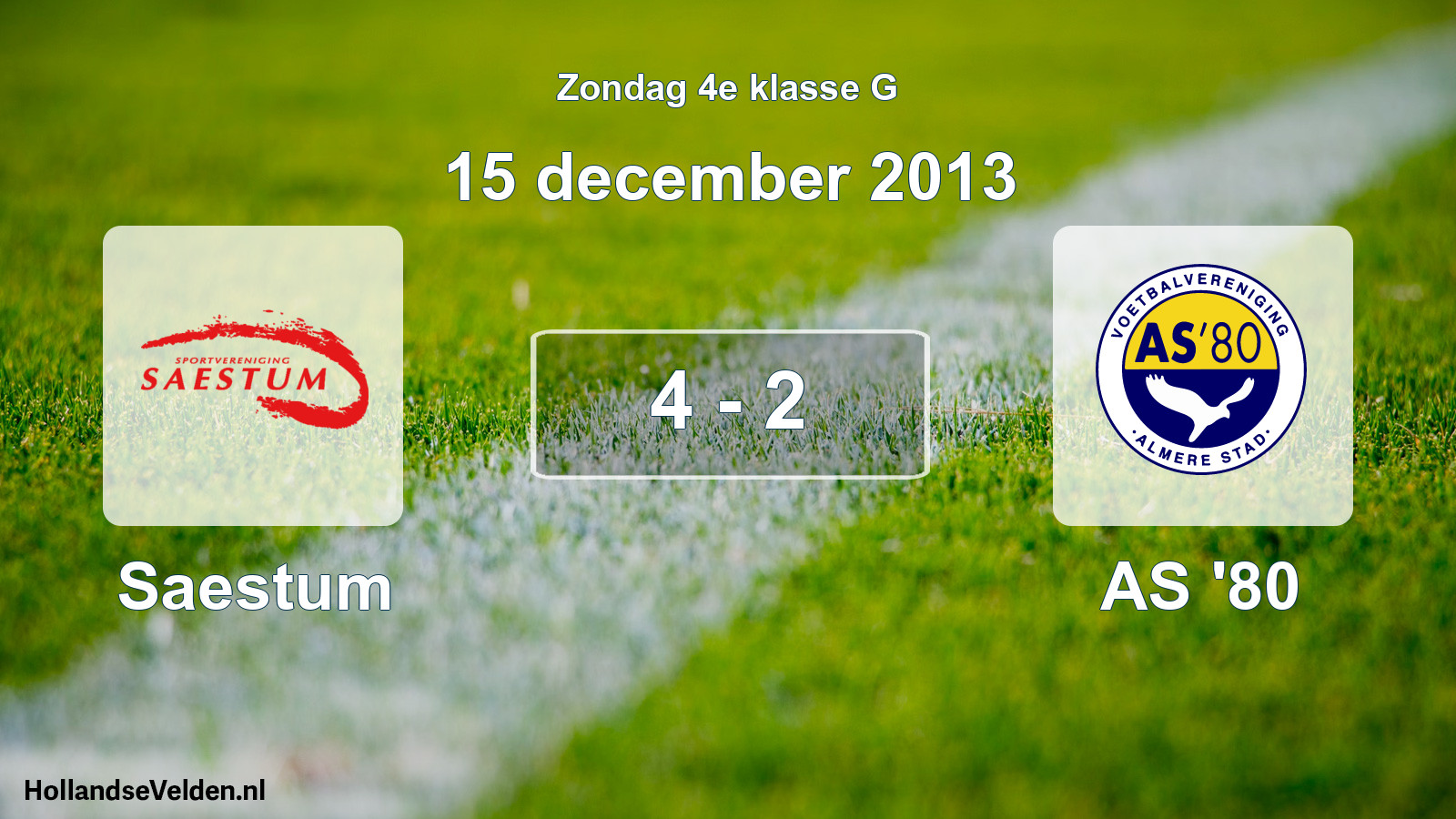 Total number of matches played: Saestum - AS '80 4 - 2 (15 December 2013)