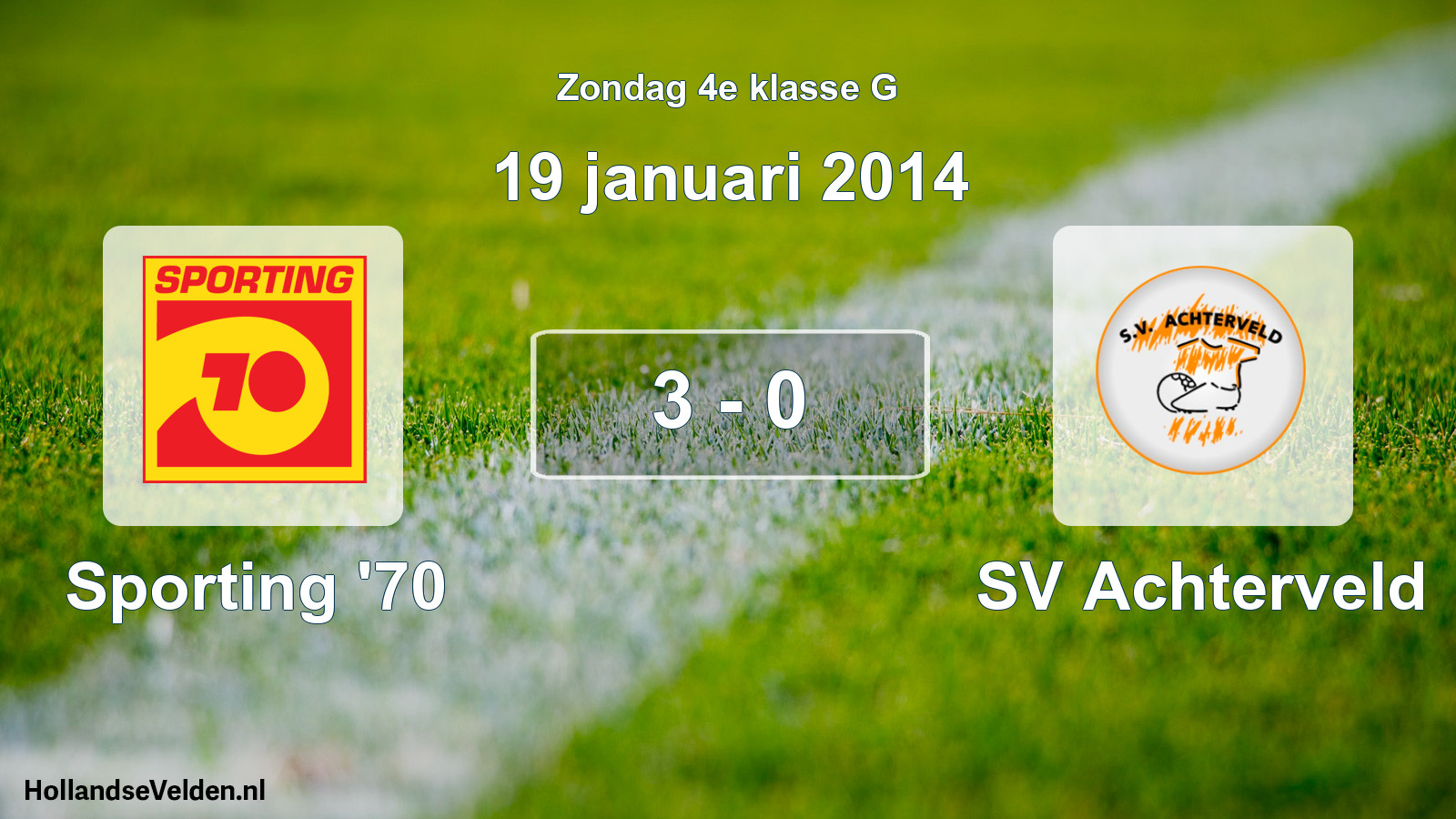 Total number of matches played: Sporting '70 - SV Achterveld 3 - 0 (19 January 2014)