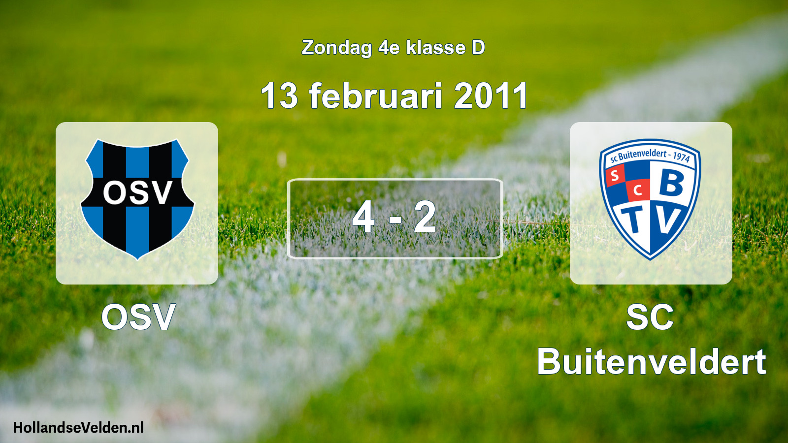 Total number of matches played: OSV - SC Buitenveldert 4 - 2 (13 February 2011)