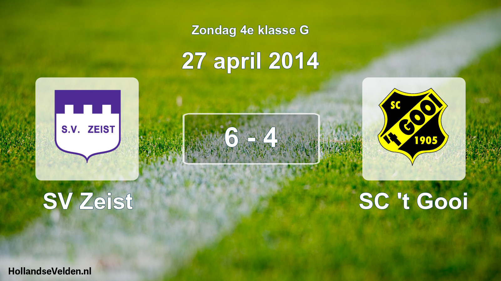 Total number of matches played: SV Zeist - SC 't Gooi 6 - 4 (27 April 2014)