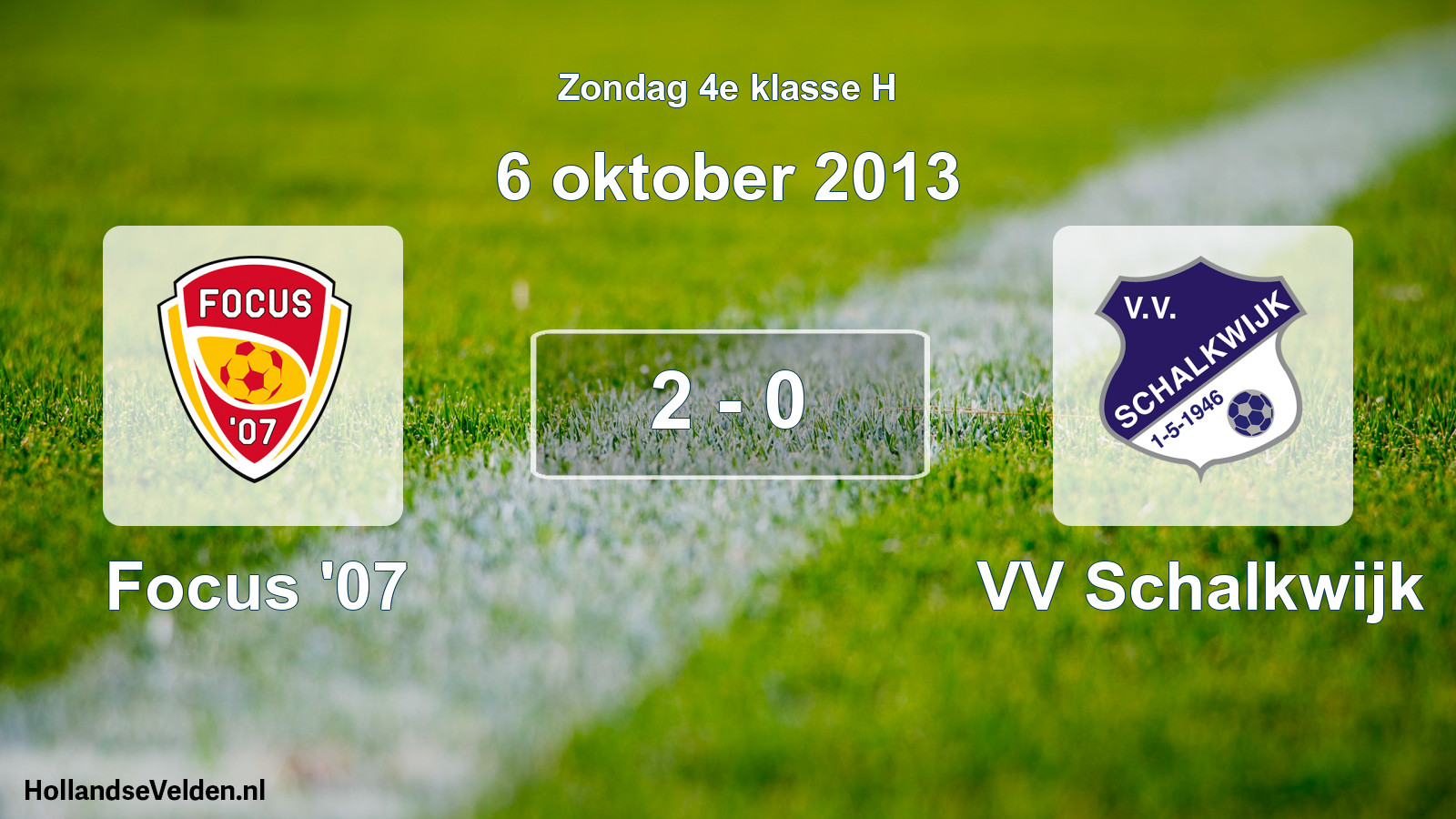 Total number of matches played: Focus '07 - VV Schalkwijk 2 - 0 (6 October 2013)