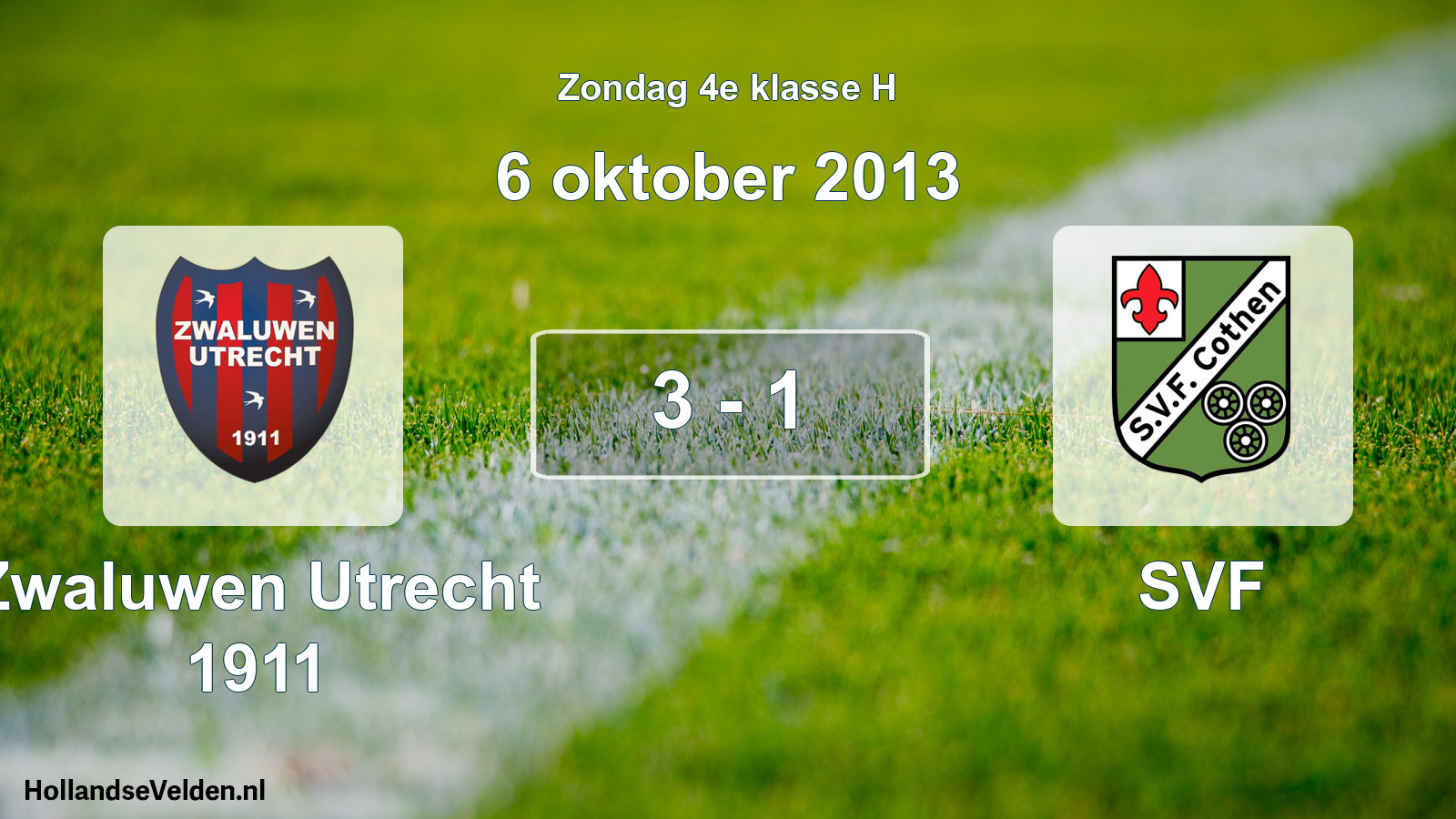 Total number of matches played: Zwaluwen Utrecht 1911 - SVF 3 - 1 (6 October 2013)