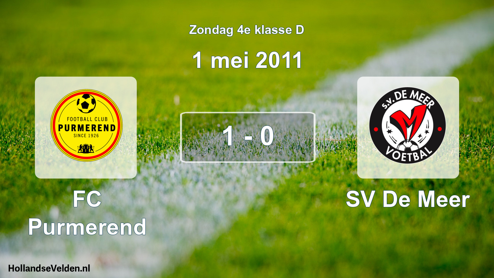 Total number of matches played: FC Purmerend - SV De Meer 1 - 0 (1 May 2011)