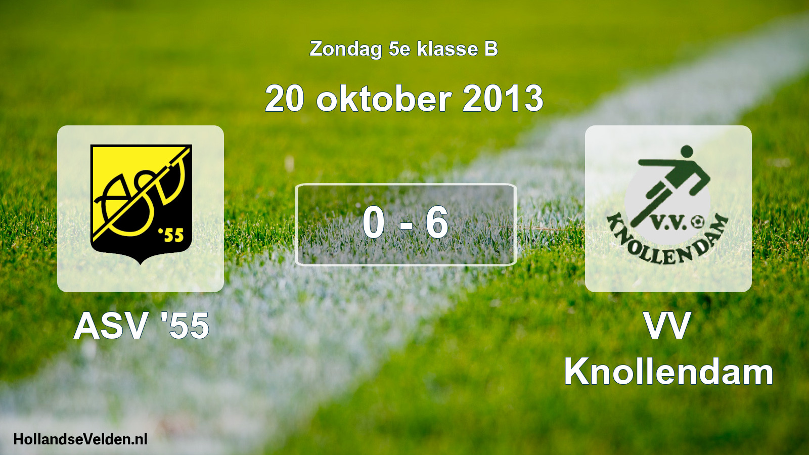 Total number of matches played: ASV '55 - VV Knollendam 0 - 6 (20 October 2013)