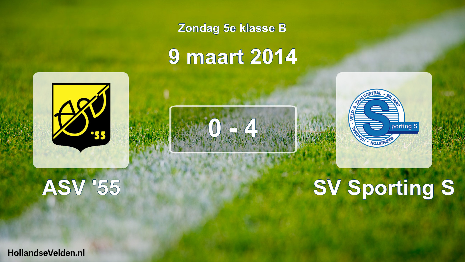 Total number of matches played: ASV '55 - SV Sporting S 0 - 4 (9 March 2014)