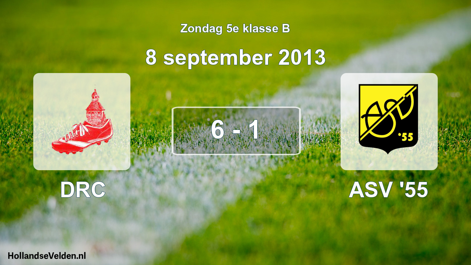 Total number of matches played: DRC - ASV '55 6 - 1 (8 September 2013)