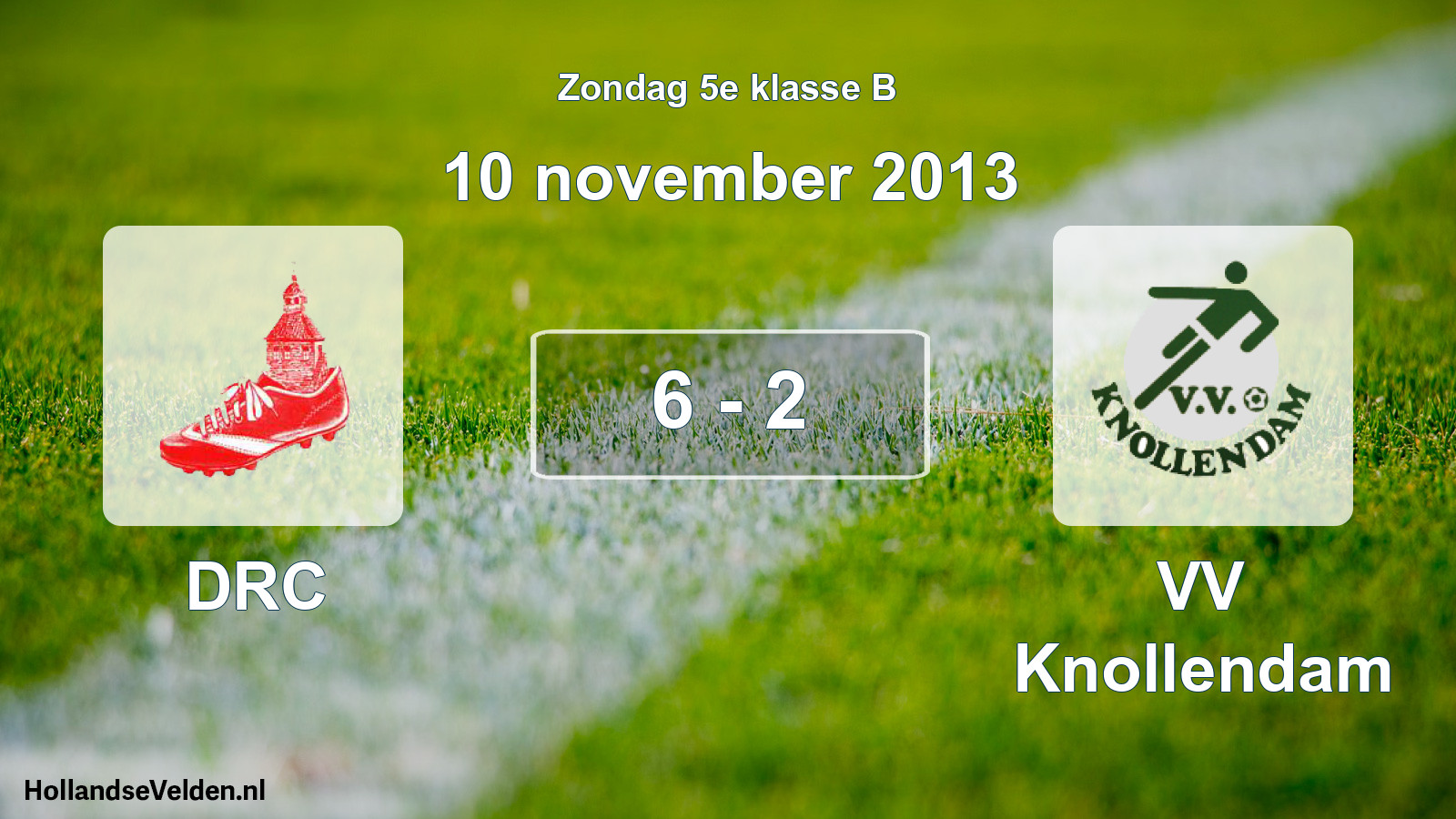 Total number of matches played: DRC - VV Knollendam 6 - 2 (10 November 2013)