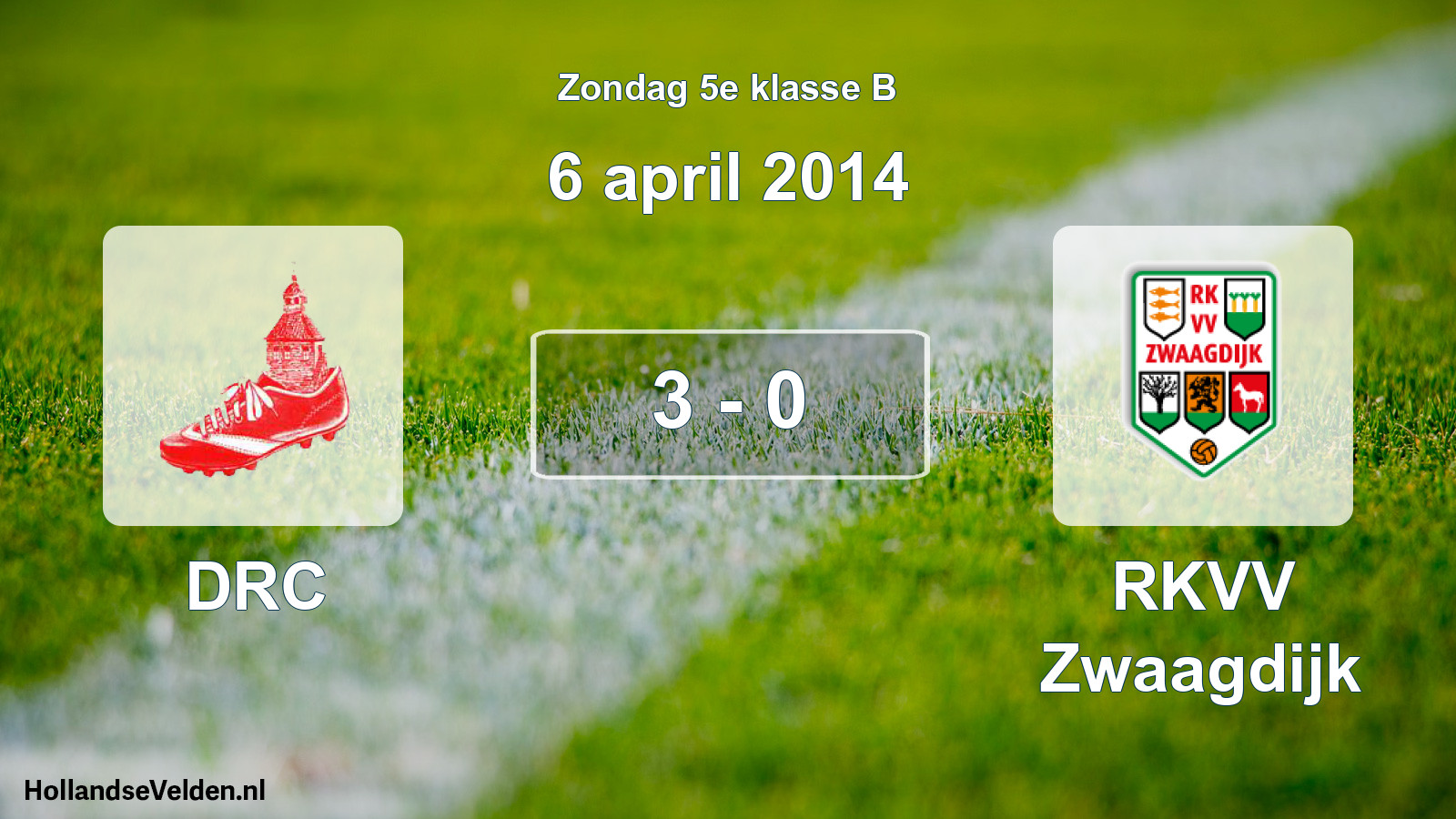 Total number of matches played: DRC - RKVV Zwaagdijk 3 - 0 (6 April 2014)