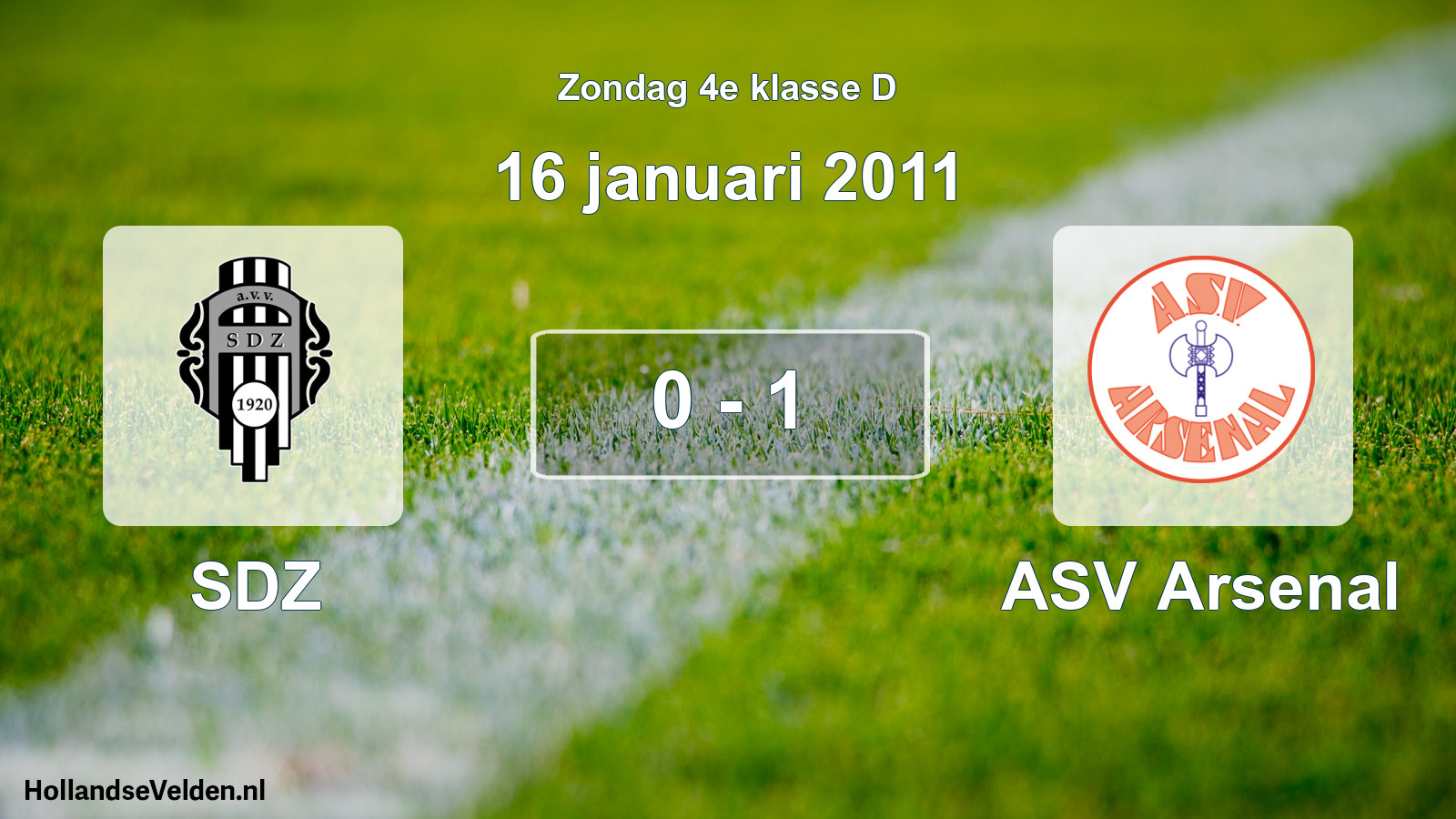 Total number of matches played: SDZ - ASV Arsenal 0 - 1 (16 January 2011)