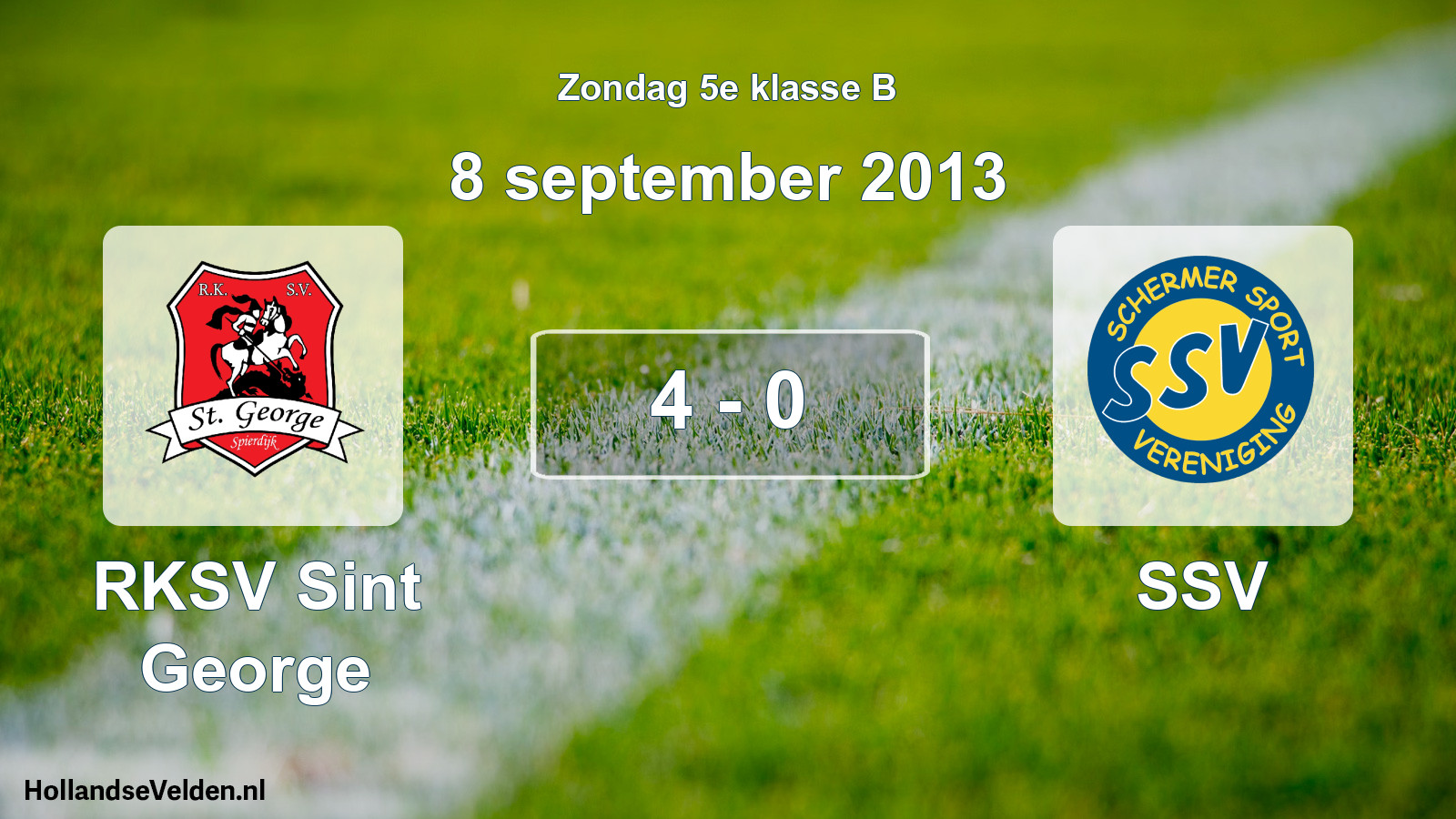 Total number of matches played: RKSV Sint George - SSV 4 - 0 (8 September 2013)