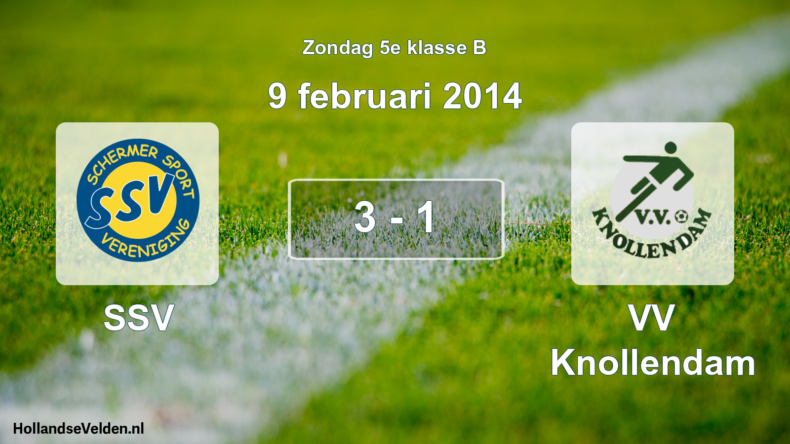 Total number of matches played: SSV - VV Knollendam 3 - 1 (9 February 2014)