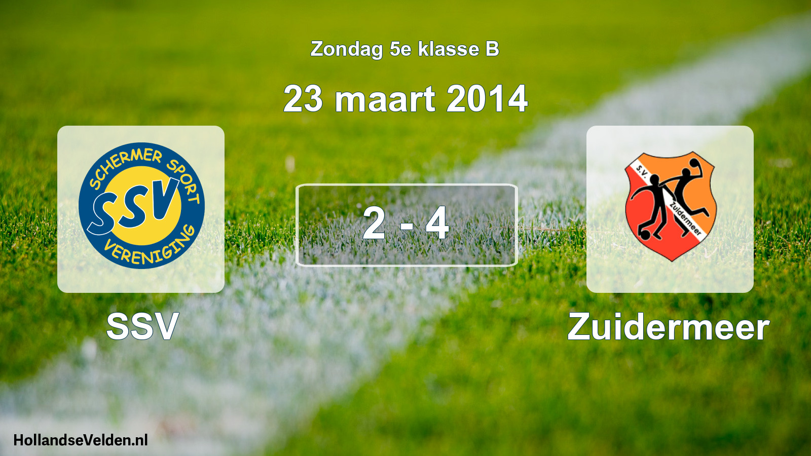 Total number of matches played: SSV - Zuidermeer 2 - 4 (23 March 2014)