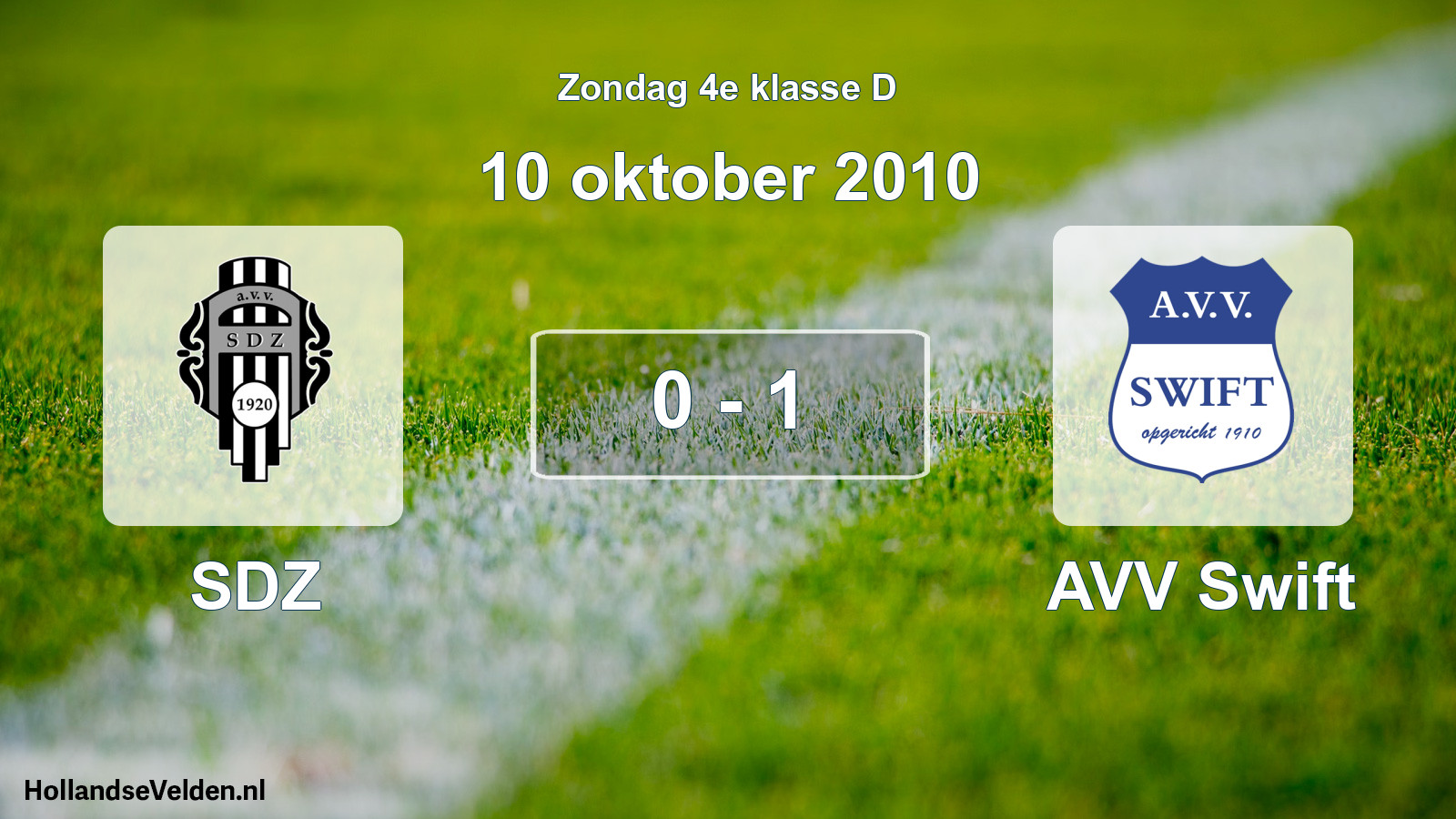 Total number of matches played: SDZ - AVV Swift 0 - 1 (10 October 2010)