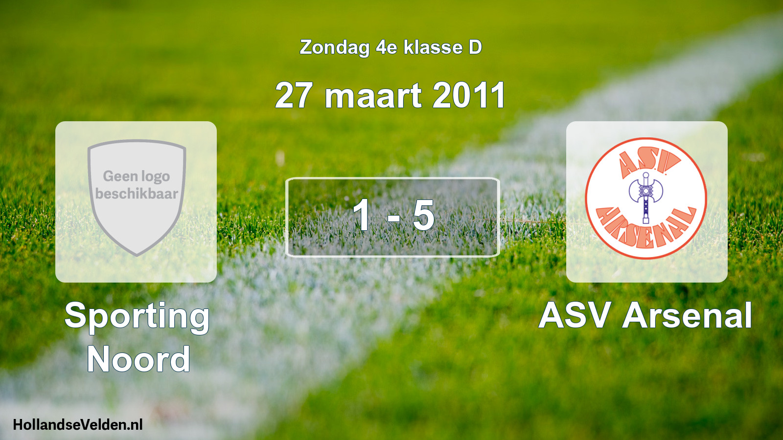Total number of matches played: Sporting Noord - ASV Arsenal 1 - 5 (27 March 2011)