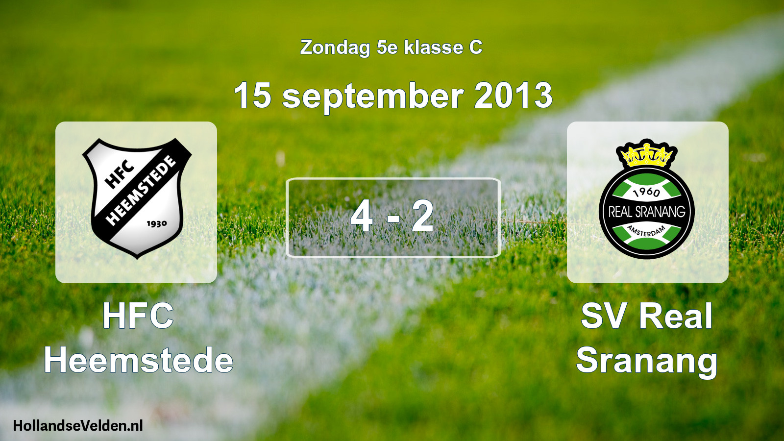 Total number of matches played: HFC Heemstede - SV Real Sranang 4 - 2 (15 September 2013)
