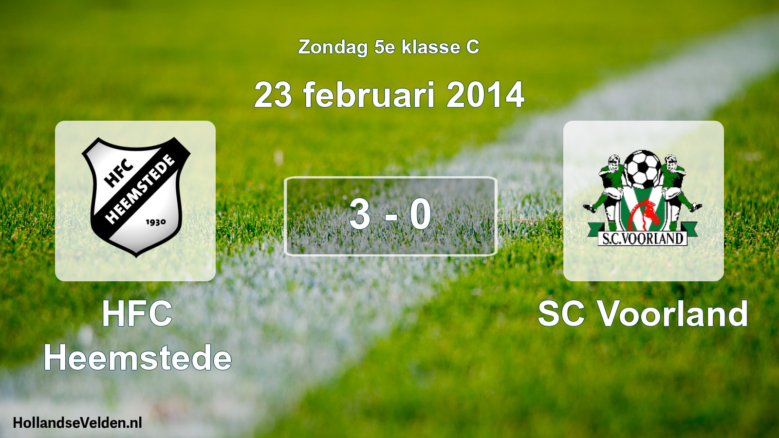 Total number of matches played: HFC Heemstede - SC Voorland 3 - 0 (23 February 2014)