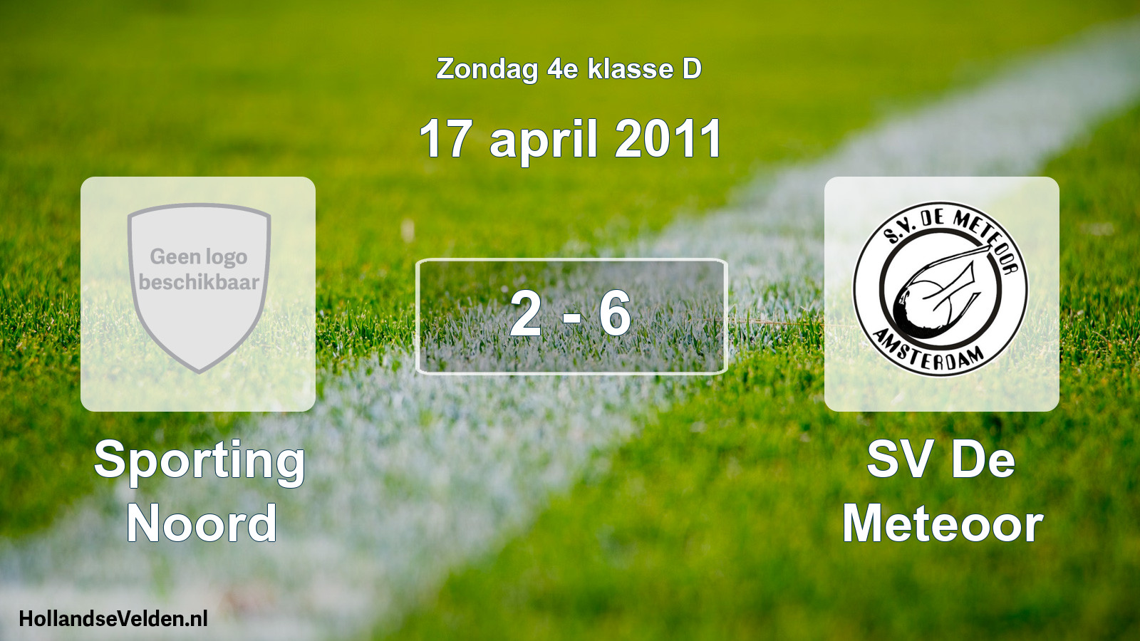 Total number of matches played: Sporting Noord - SV De Meteoor 2 - 6 (17 April 2011)