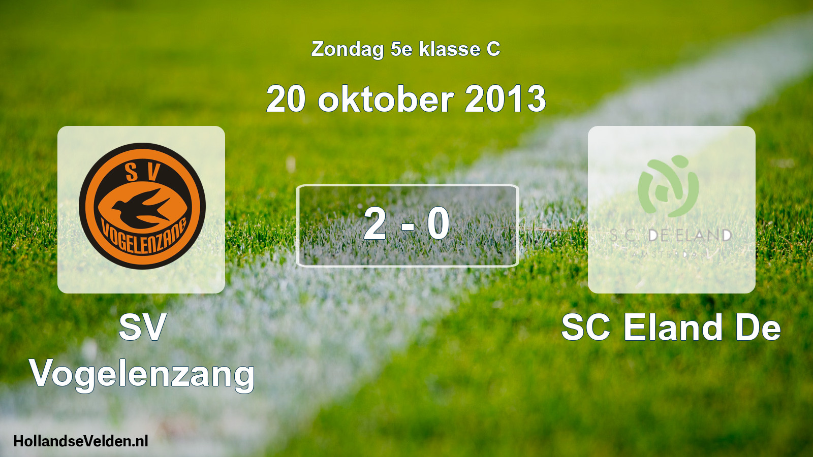 Total number of matches played: SV Vogelenzang - SC Eland De 2 - 0 (20 October 2013)