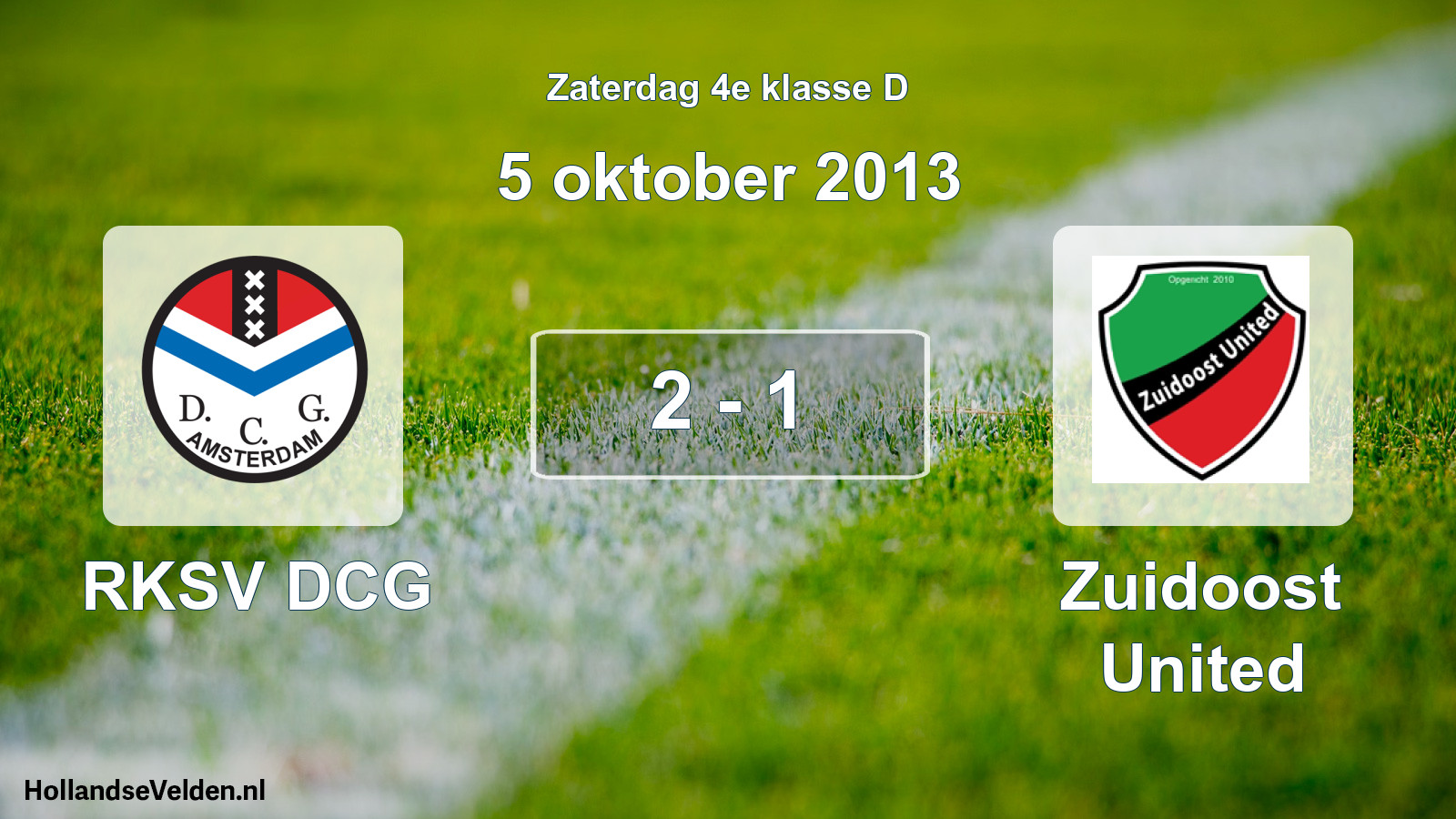Total number of matches played: RKSV DCG - Zuidoost United 2 - 1 (5 October 2013)