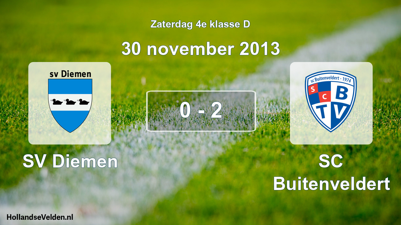 Total number of matches played: SV Diemen - SC Buitenveldert 0 - 2 (30 November 2013)