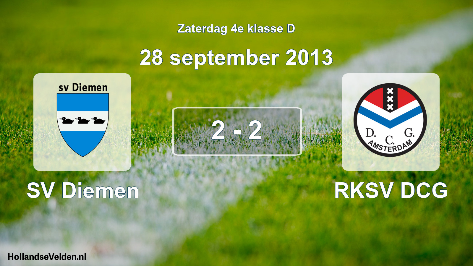 Total number of matches played: SV Diemen - RKSV DCG 2 - 2 (28 September 2013)