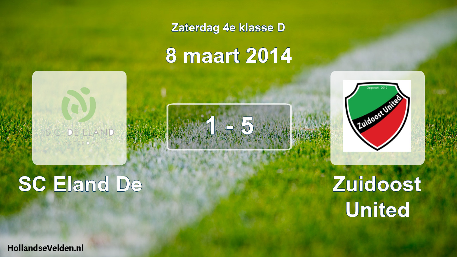 Total number of matches played: SC Eland De - Zuidoost United 1 - 5 (8 March 2014)