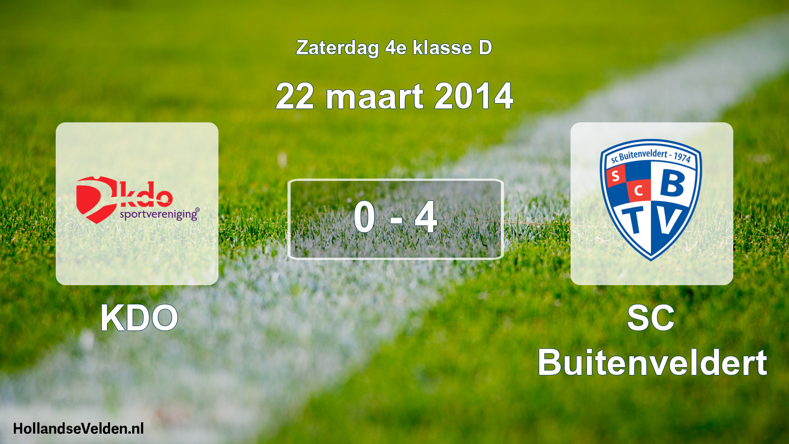 Total number of matches played: KDO - SC Buitenveldert 0 - 4 (22 March 2014)