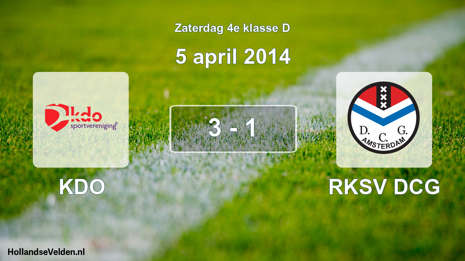Total number of matches played: KDO - RKSV DCG 3 - 1 (5 April 2014)