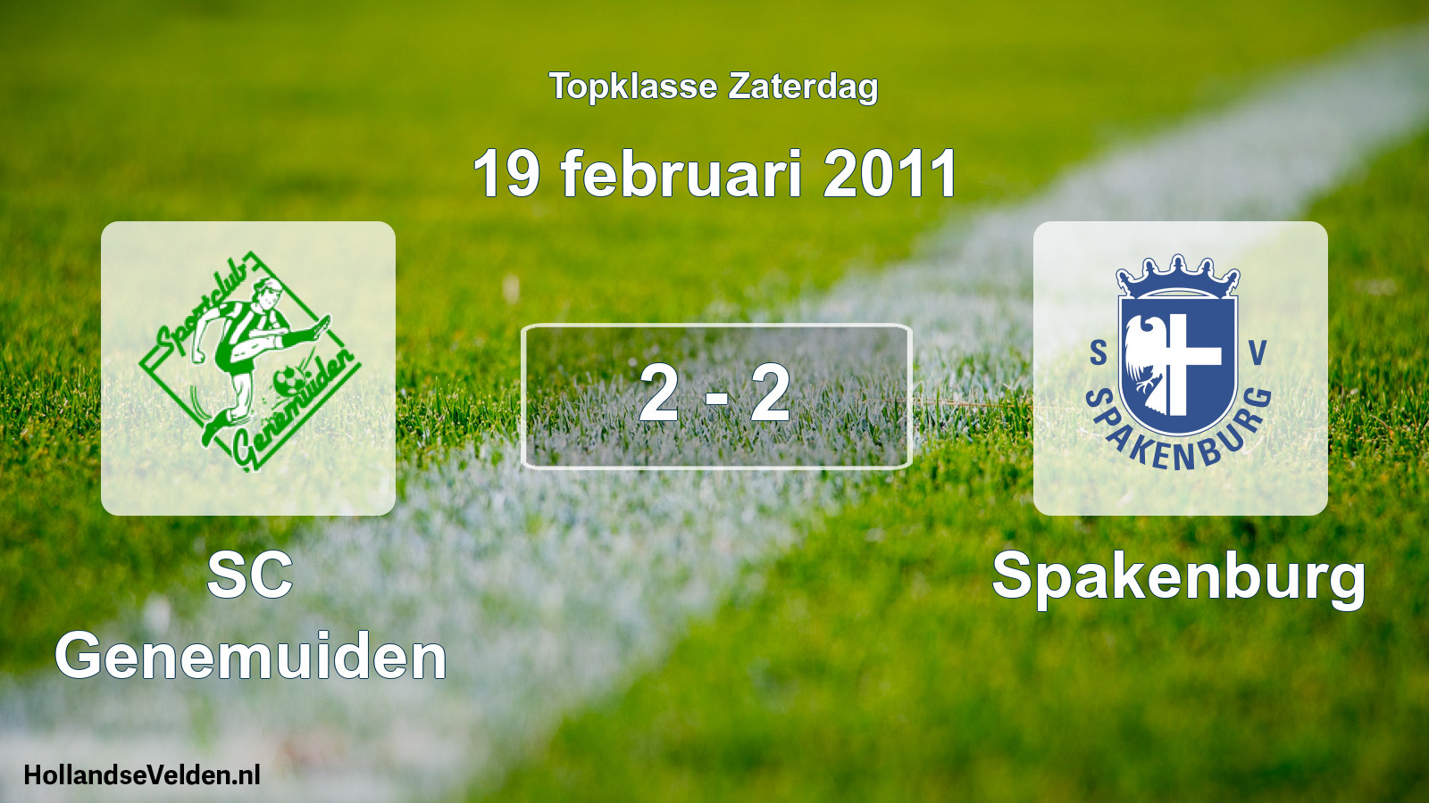 Total number of matches played: SC Genemuiden - Spakenburg 2 - 2 (19 February 2011)