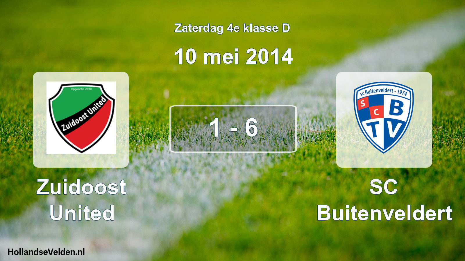Total number of matches played: Zuidoost United - SC Buitenveldert 1 - 6 (10 May 2014)