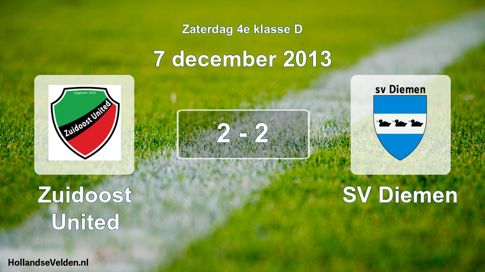 Total number of matches played: Zuidoost United - SV Diemen 2 - 2 (7 December 2013)