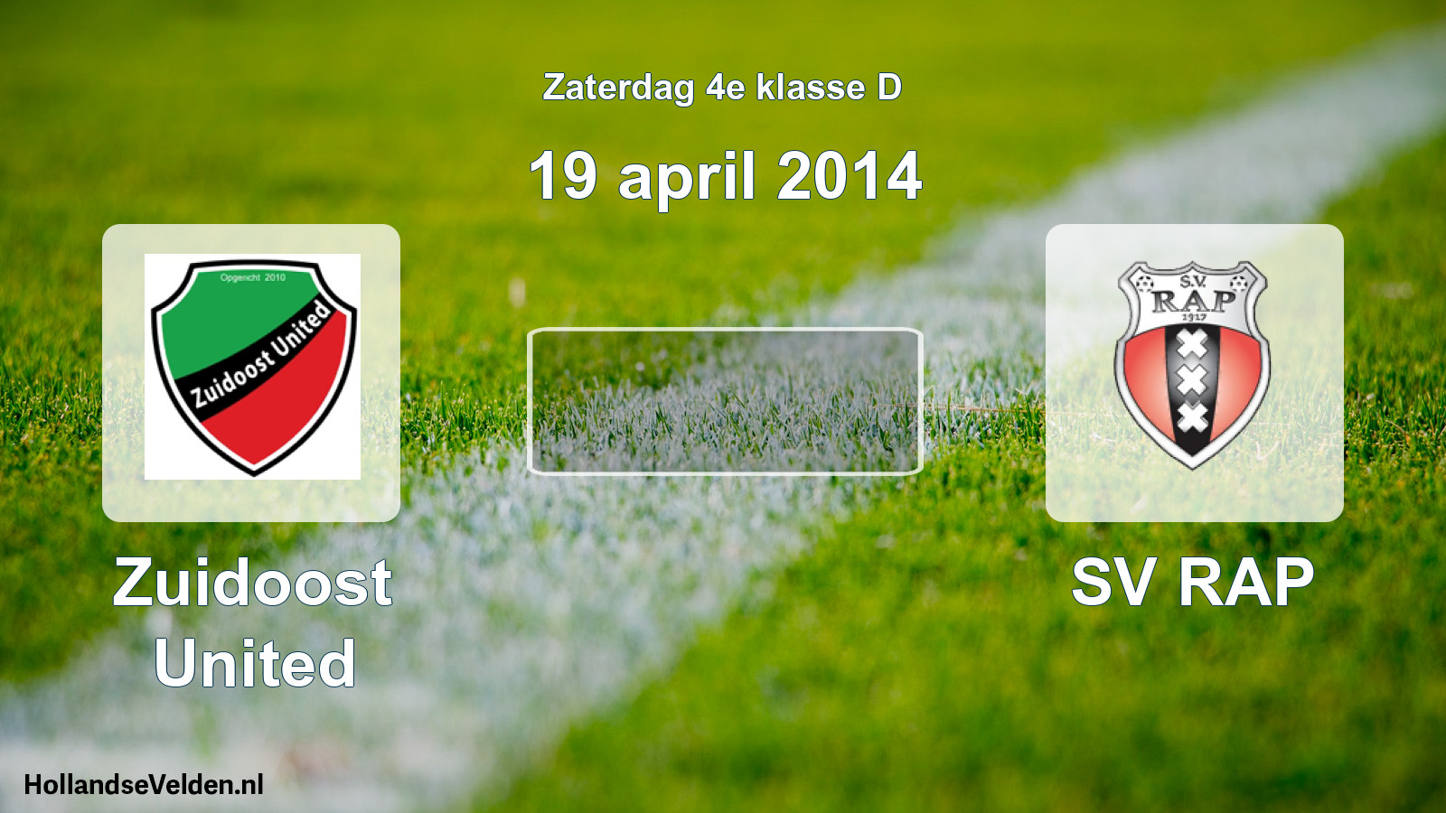 Scheduled Match: Zuidoost United - SV RAP (19 April 2014)