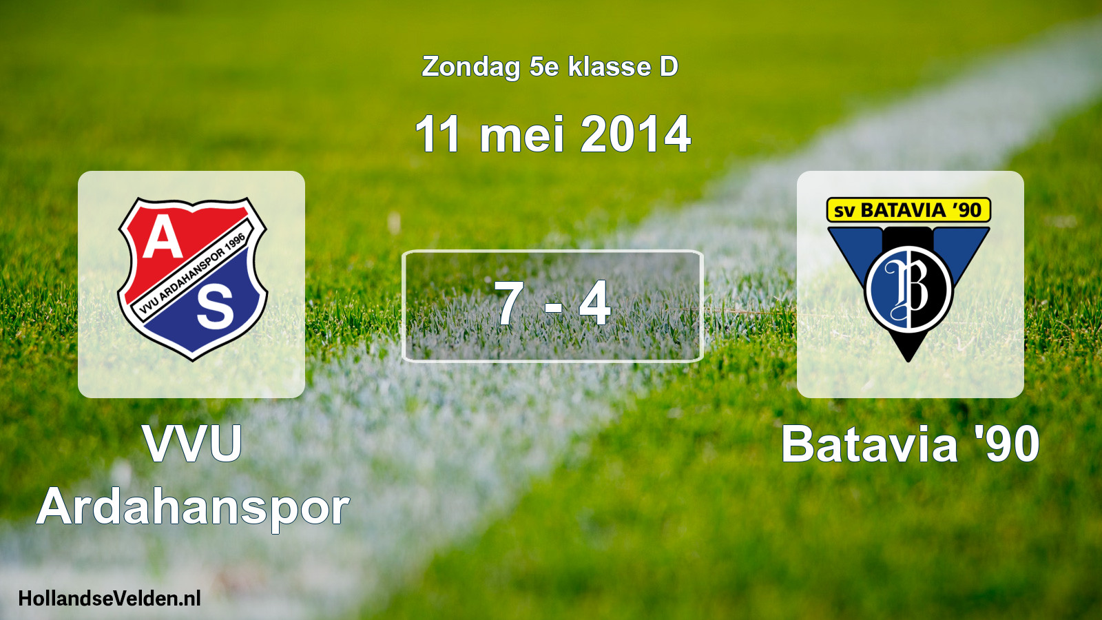 Total number of matches played: VVU Ardahanspor - Batavia '90 7 - 4 (11 May 2014)