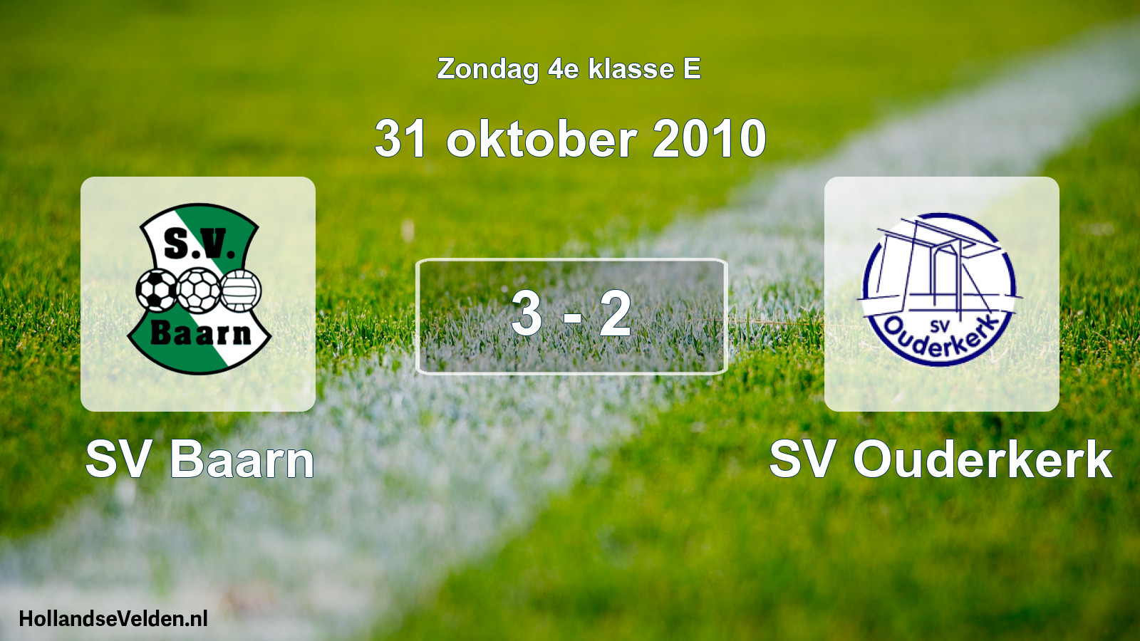Total number of matches played: SV Baarn - SV Ouderkerk 3 - 2 (31 October 2010)