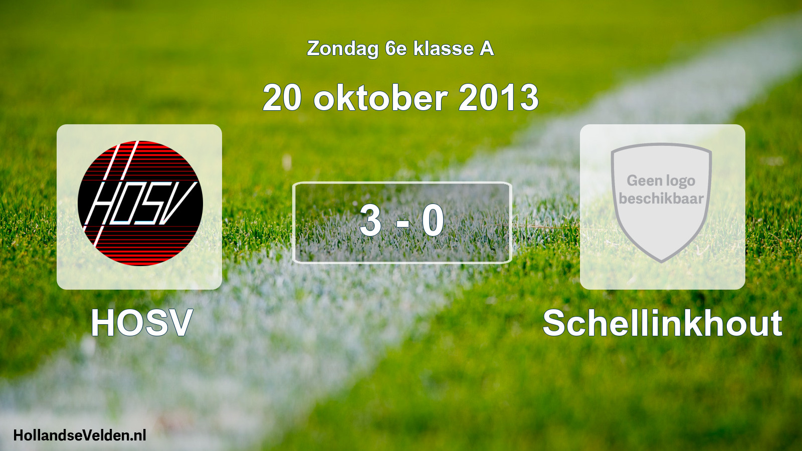 Total number of matches played: HOSV - Schellinkhout 3 - 0 (20 October 2013)