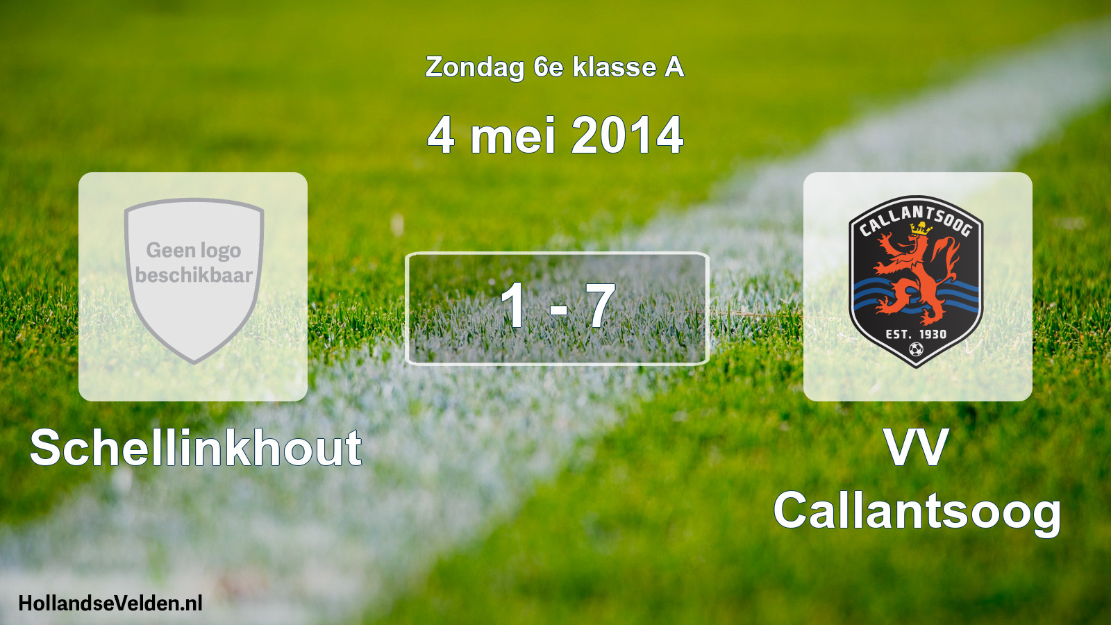 Total number of matches played: Schellinkhout - VV Callantsoog 1 - 7 (4 May 2014)