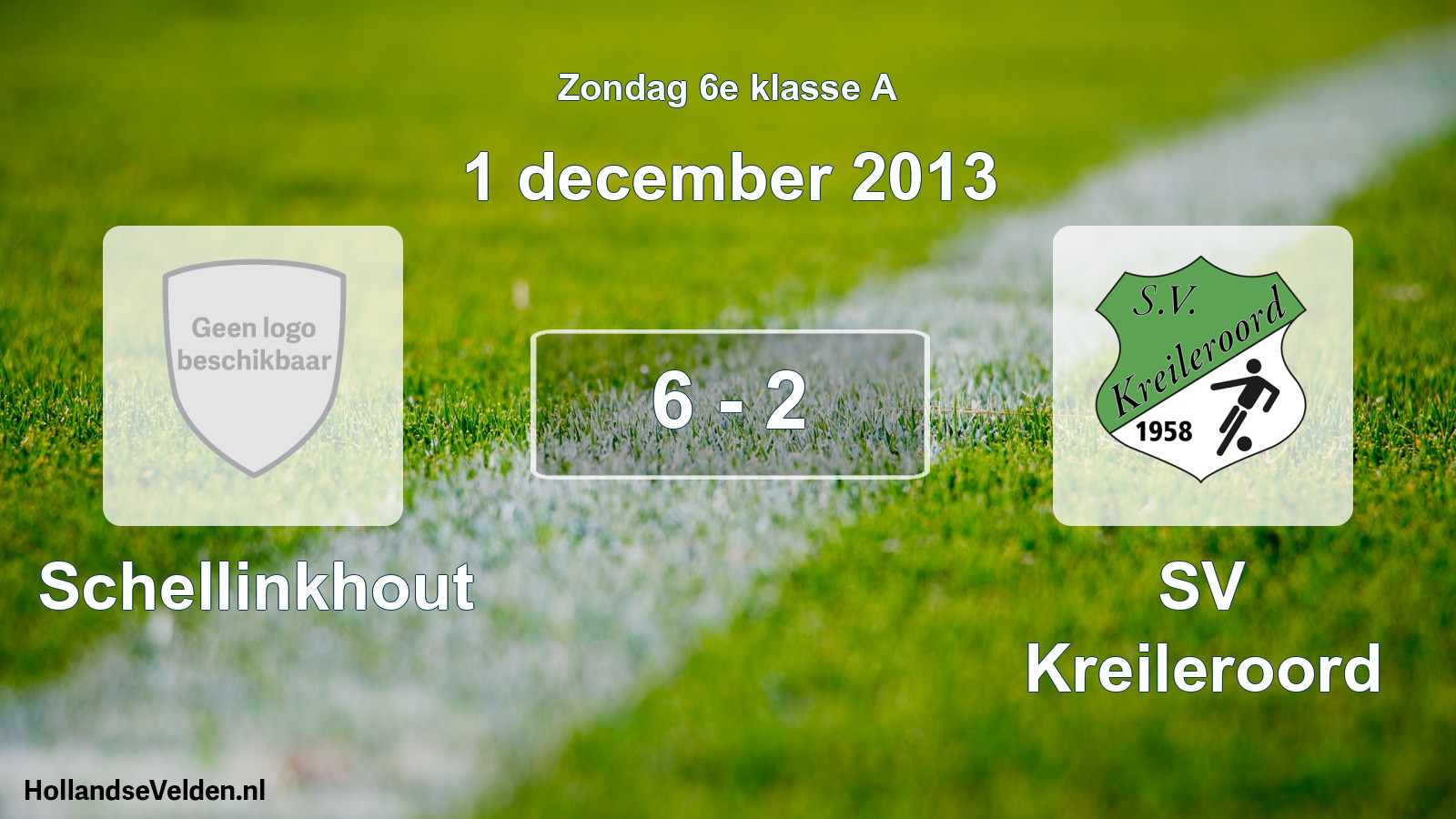 Total number of matches played: Schellinkhout - SV Kreileroord 6 - 2 (1 December 2013)