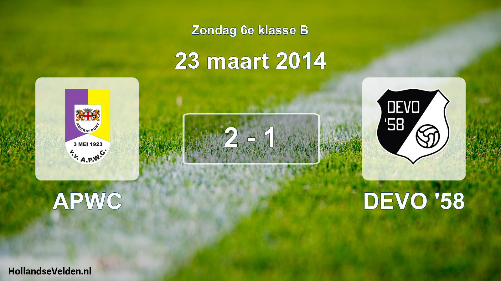 Total number of matches played: APWC - DEVO '58 2 - 1 (23 March 2014)