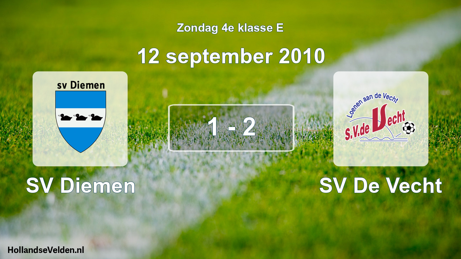 Total number of matches played: SV Diemen - SV De Vecht 1 - 2 (12 September 2010)