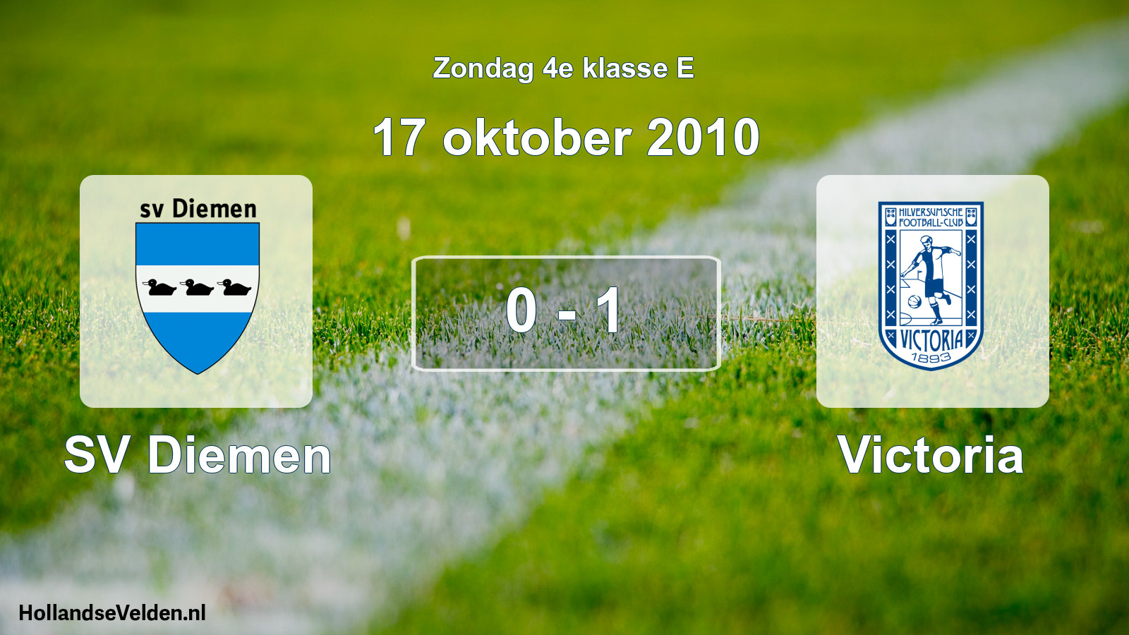 Total number of matches played: SV Diemen - Victoria 0 - 1 (17 October 2010)
