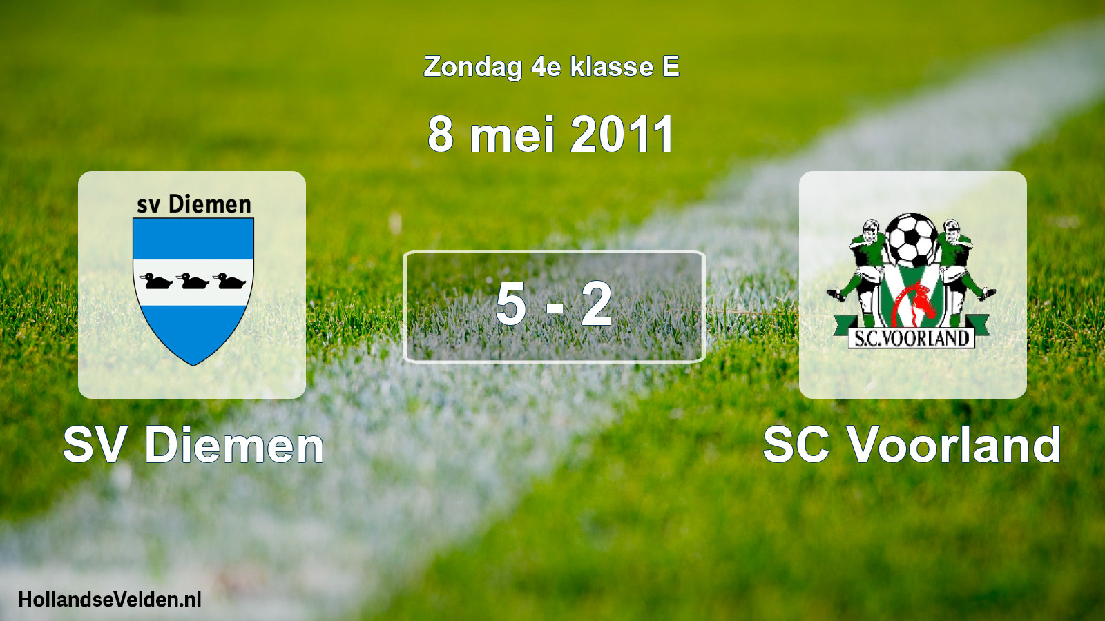 Total number of matches played: SV Diemen - SC Voorland 5 - 2 (8 May 2011)