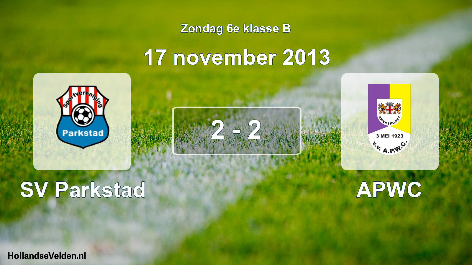 Total number of matches played: SV Parkstad - APWC 2 - 2 (17 November 2013)