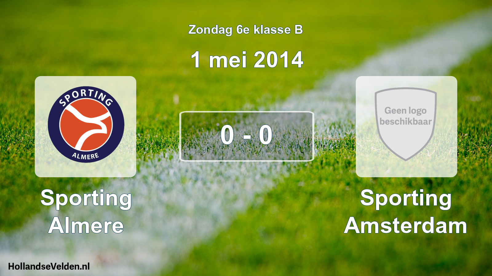 Total number of matches played: Sporting Almere - Sporting Amsterdam 0 - 0 (1 May 2014)