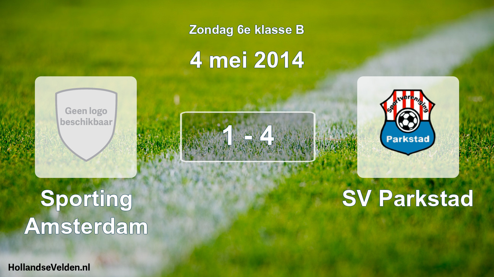 Total number of matches played: Sporting Amsterdam - SV Parkstad 1 - 4 (4 May 2014)