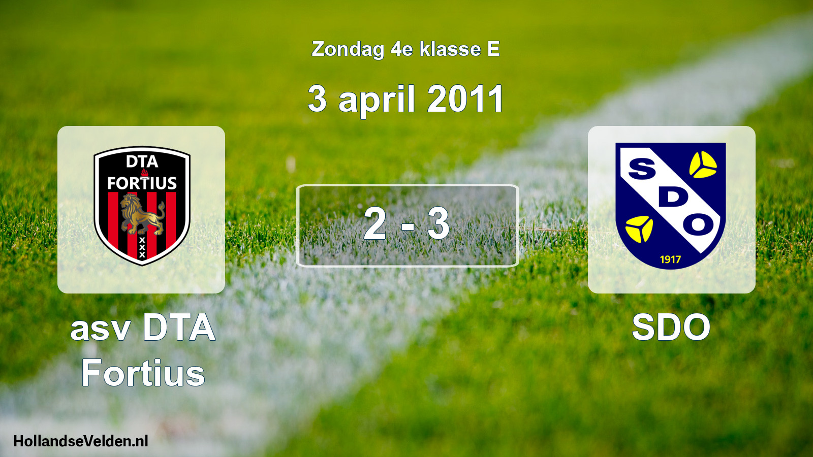 Total number of matches played: asv DTA Fortius - SDO 2 - 3 (3 April 2011)