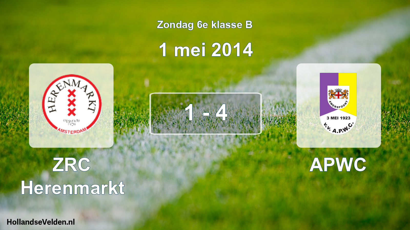 Total number of matches played: ZRC Herenmarkt - APWC 1 - 4 (1 May 2014)