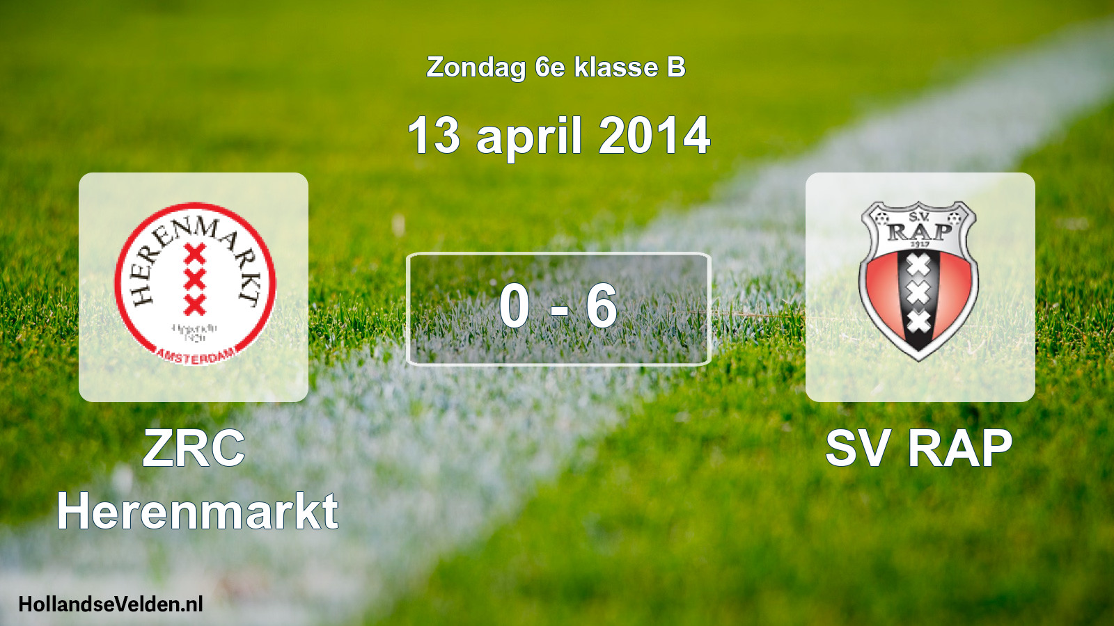 Total number of matches played: ZRC Herenmarkt - SV RAP 0 - 6 (13 April 2014)